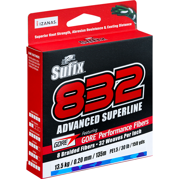 Sufix 832 Braid 150 Yd [sz:10lb  Cl:coastal Camo]