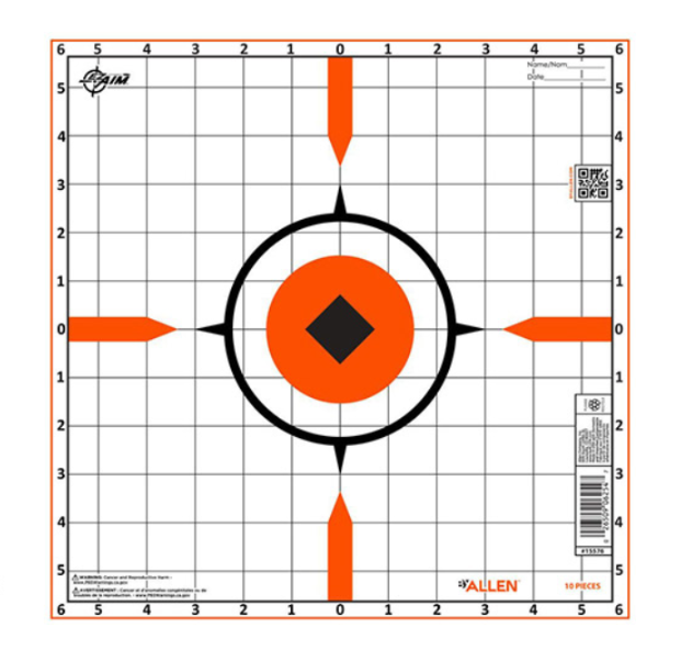 Allen Ez Aim Paper 12"x12" Sight In Grid Target 12pk