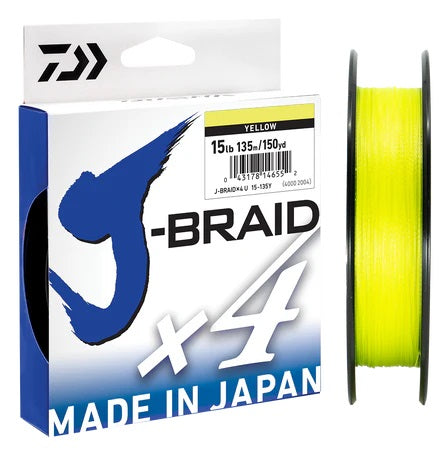 DAIWA J-BRAID X4 135M - YELLOW [TEST:6LB]