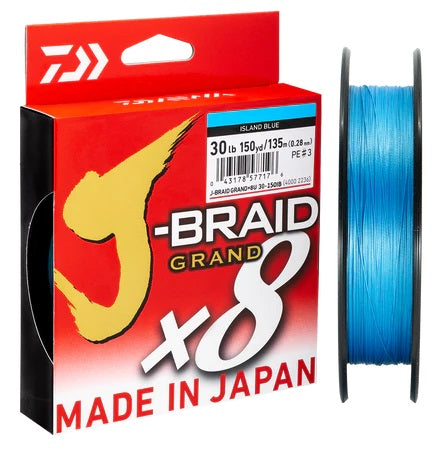 DAIWA J-BRAID 8 GRAND 150YD - ISLAND BLUE [TEST:10LB]