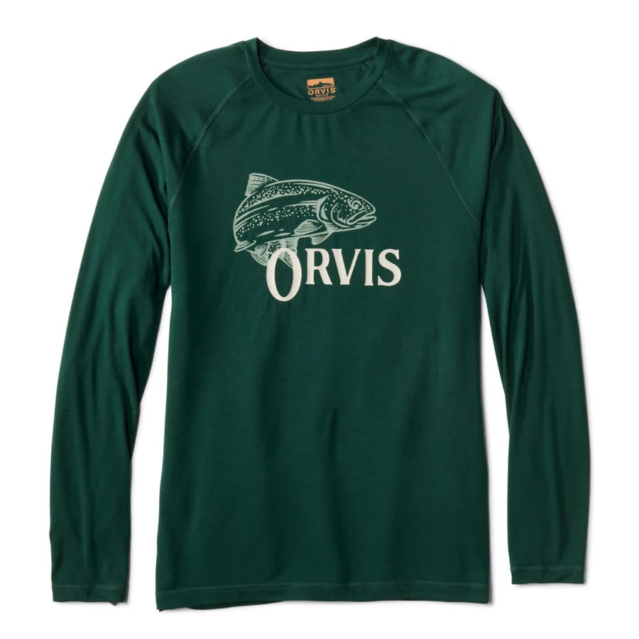 Orvis Dricast Logo Ls Crew [sz:s Cl:peacock]