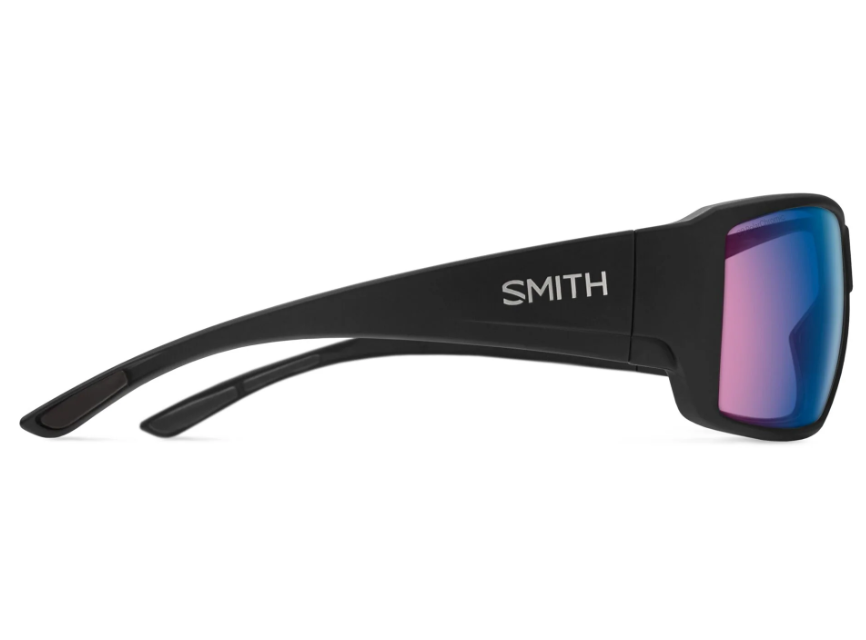 Smith Guides Choice Matte Black With Chromapop Glass Polarchromic Rose Blue Mirror Lens