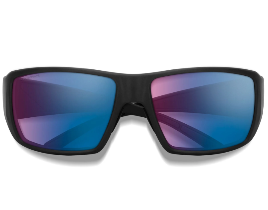 Smith Guides Choice Matte Black With Chromapop Glass Polarchromic Rose Blue Mirror Lens