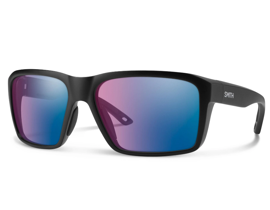 Smith Backcast Matte Black With Chromapop Glass Polarchromic Rose Blue Mirror Lens