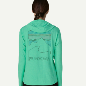 Patagonia Womens Cap Cool Sun Hoody - Peak Visions [sz:s Cl:early Teal]