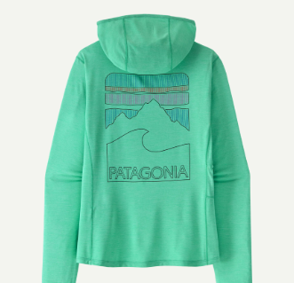 Patagonia Womens Cap Cool Sun Hoody - Peak Visions [sz:s Cl:early Teal]
