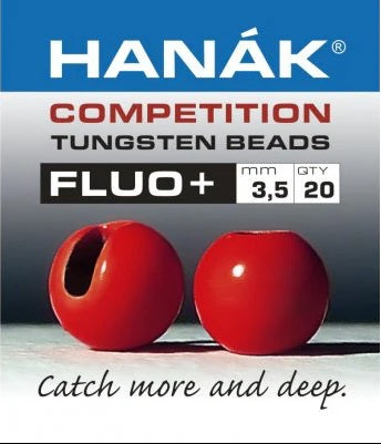 Hanak Competition Tungsten Beads Fluo+ [sz:2.5mm Cl:fluro Red]