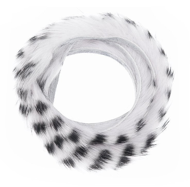 Hends Barred Rabbit Fur Zonker [sz:6mm Cl:white/black 01]