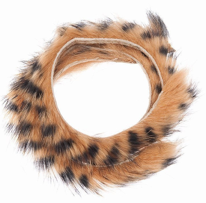 Hends Barred Rabbit Fur Zonker [sz:6mm Cl:brown/black 05]
