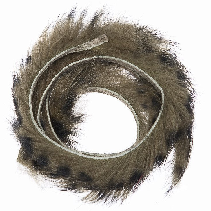 Hends Barred Rabbit Fur Zonker [sz:4mm Cl:dark Olive/black 07]