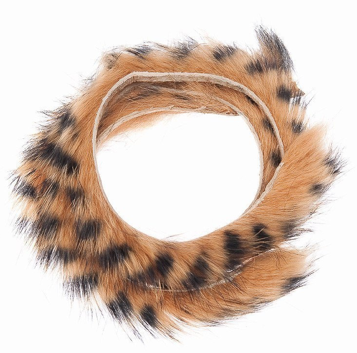 Hends Barred Rabbit Fur Zonker [sz:6mm Cl:tan/black 29]