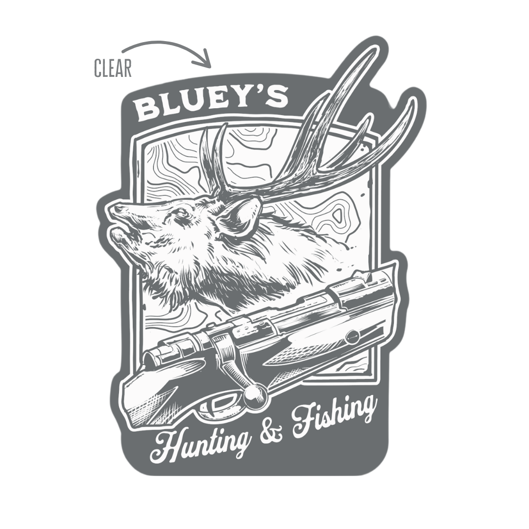 Bluey's Clear Deer/gun Sticker