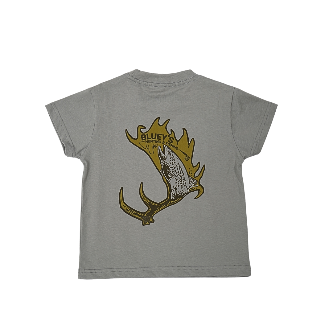 Blueys Kids Classic Deer Antler Tee - Storm [sz:2]