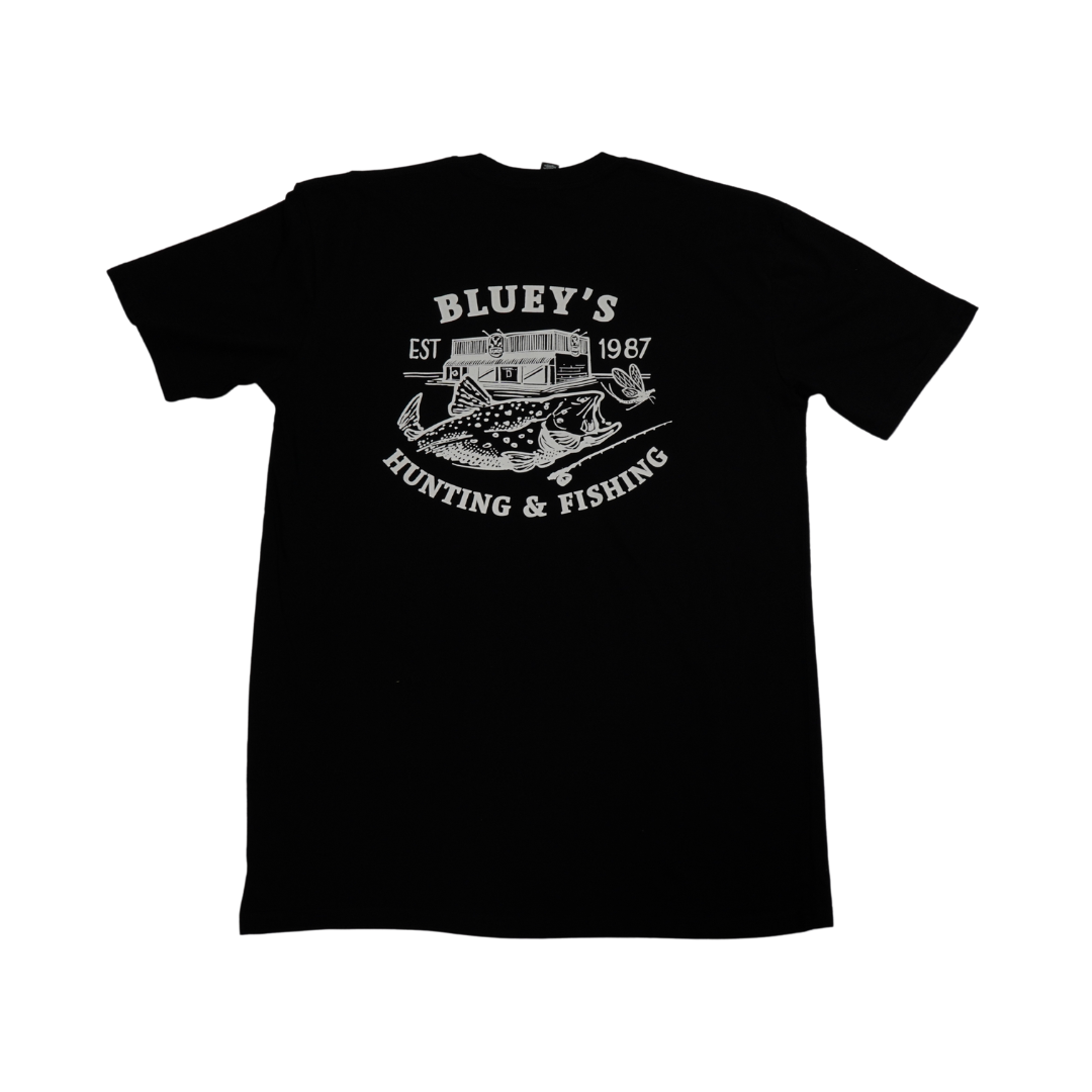 Blueys Mens Staple Trout Logo Tee - Black [sz:extra Small]