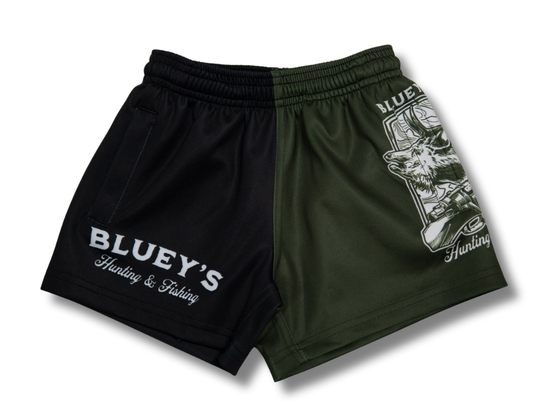 Bluey's Sambar Footy Shorts - Side Zip Pocket [sz:xs]