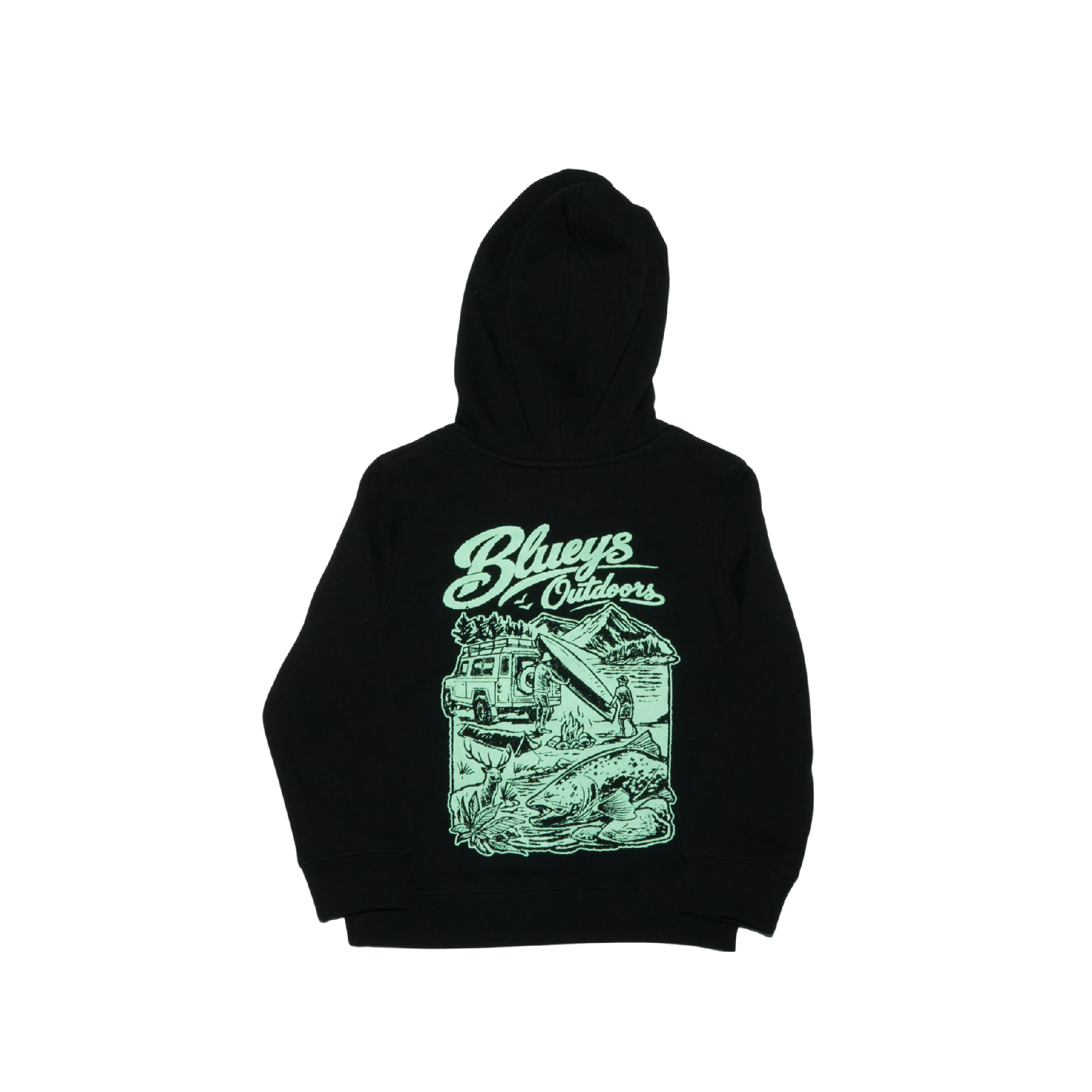 Bluey's Outdoors Kids Camp Scene Hoodie [sz:2 Cl:black]