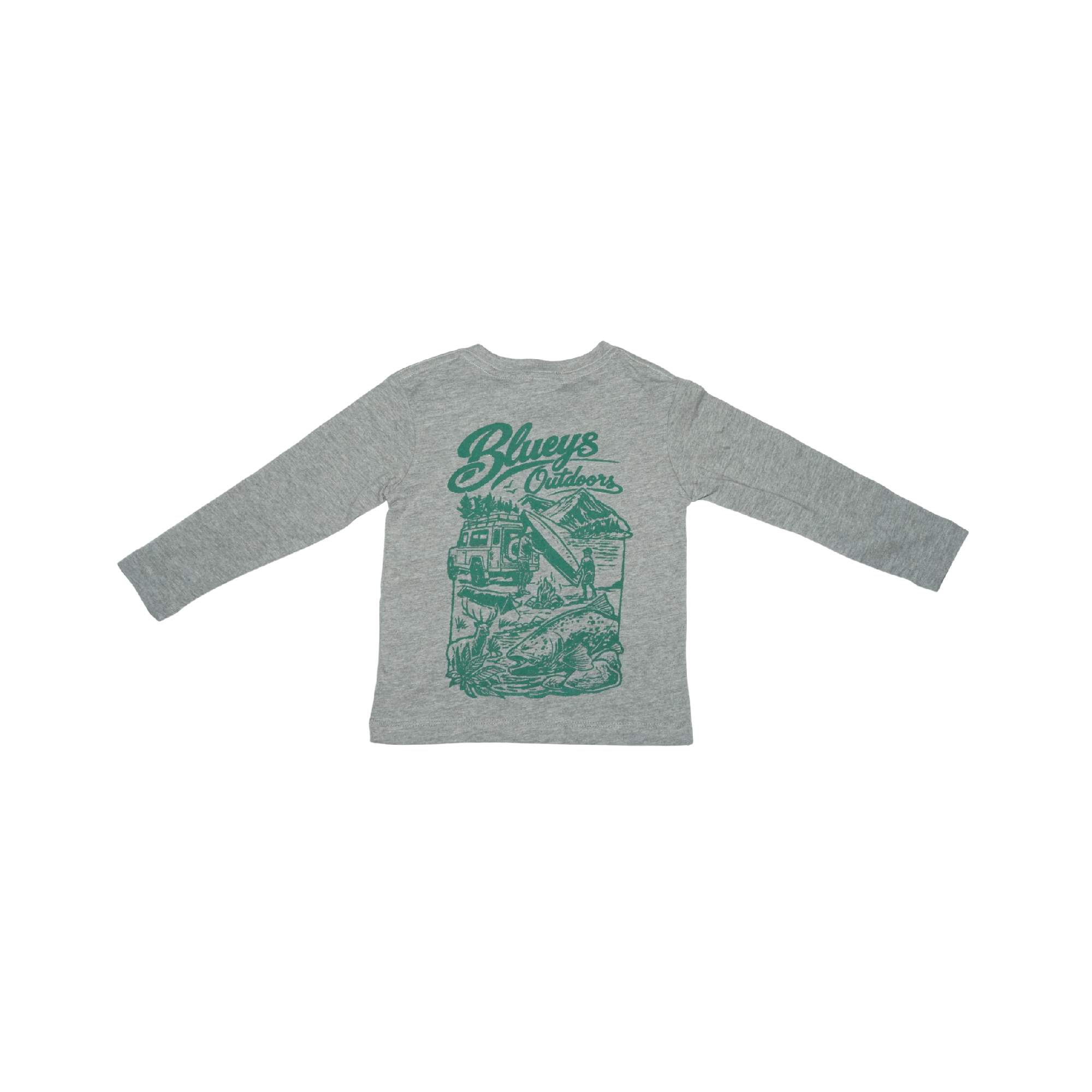 Bluey's Outdoors Kids Long Sleeve Stag T-shirt [sz:2 Cl:grey Marle]