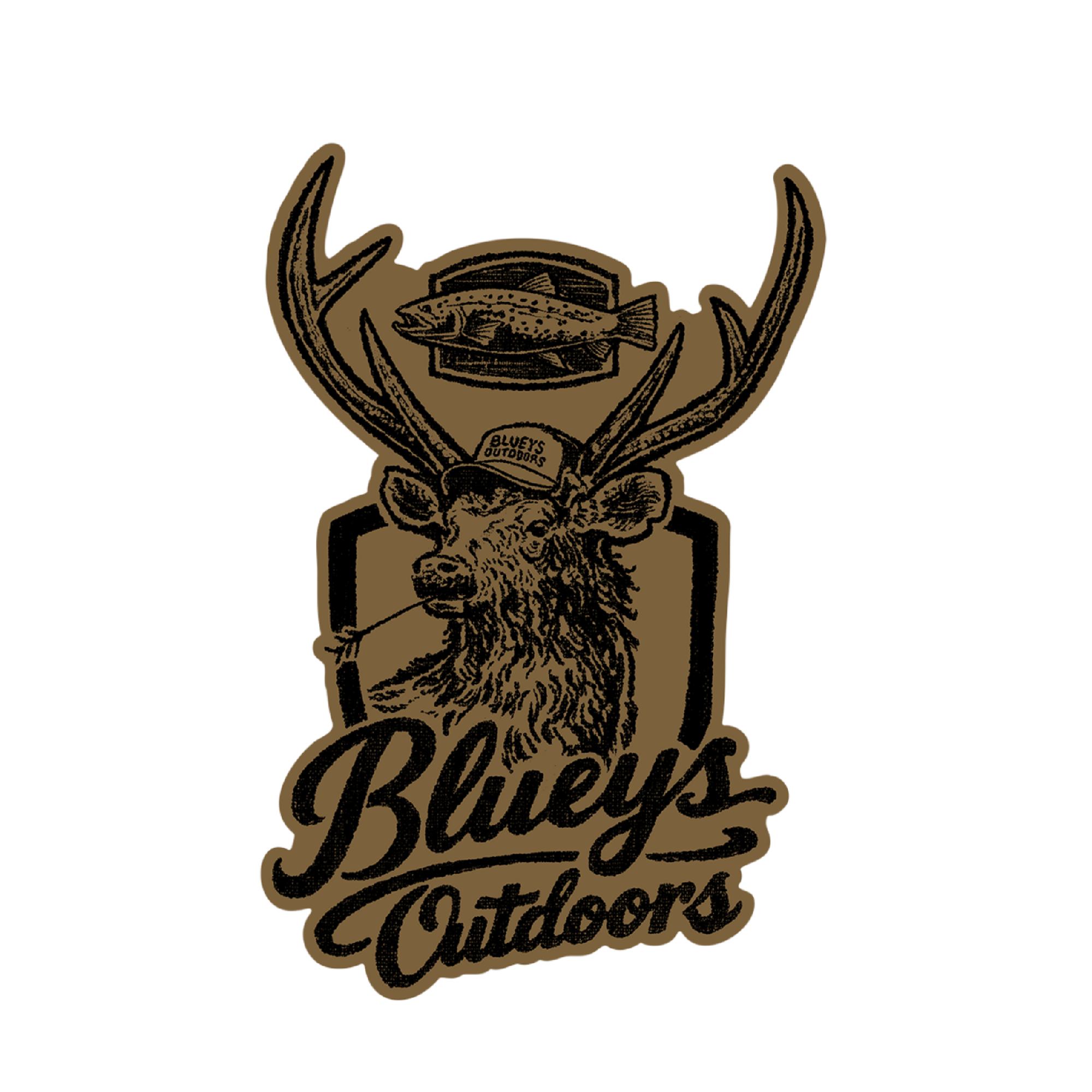 Bluey's Outdoors Stag Sticker [sz:80 X 55mm Cl:brown]