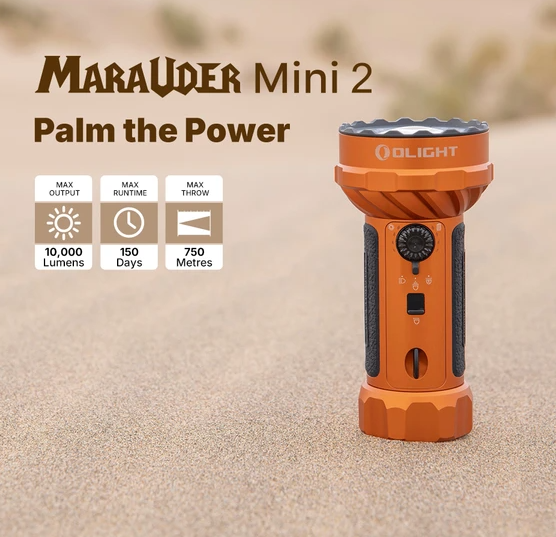 Olight Marauder Mini 2 - 10,000 Lumens Rechargeable High Power Torch [cl:orange]