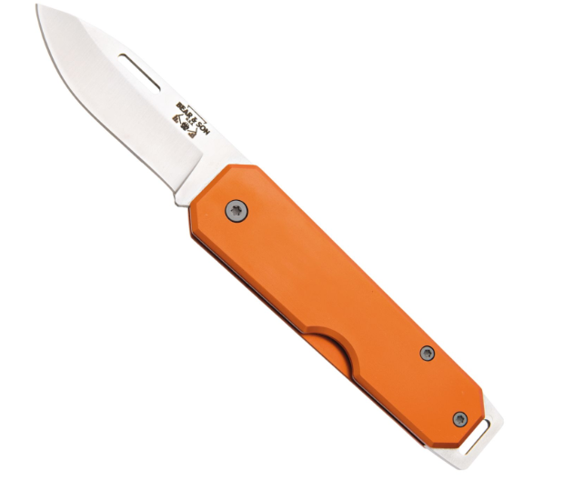 Bear & Sons Drop Point Folder 3 7/8'' Knife [cl:orange Aluminum]