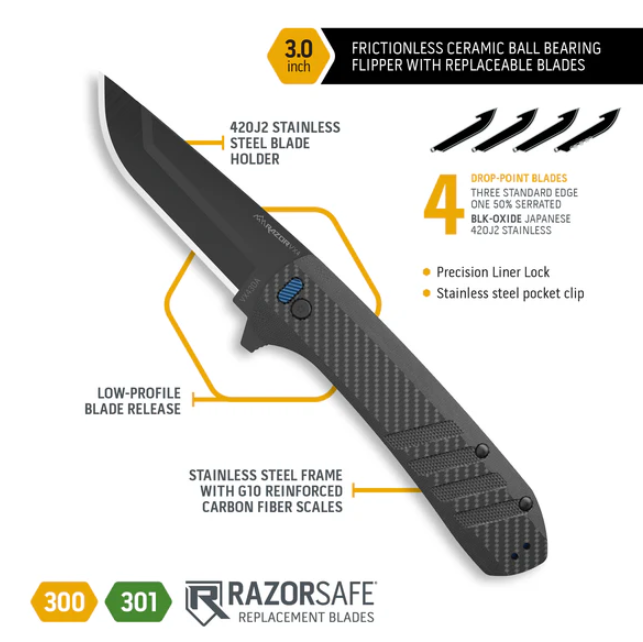 Razor Vx4 3.0" Carbon Weave Over G10 Knife