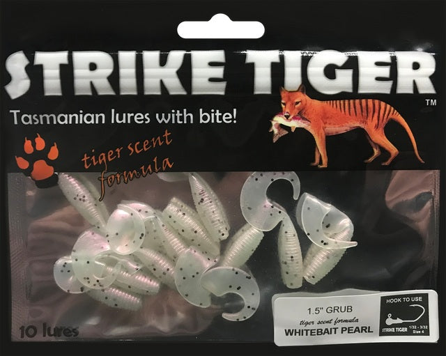 Strike Tiger 1.5" Grub [cl:whitebait Pearl]