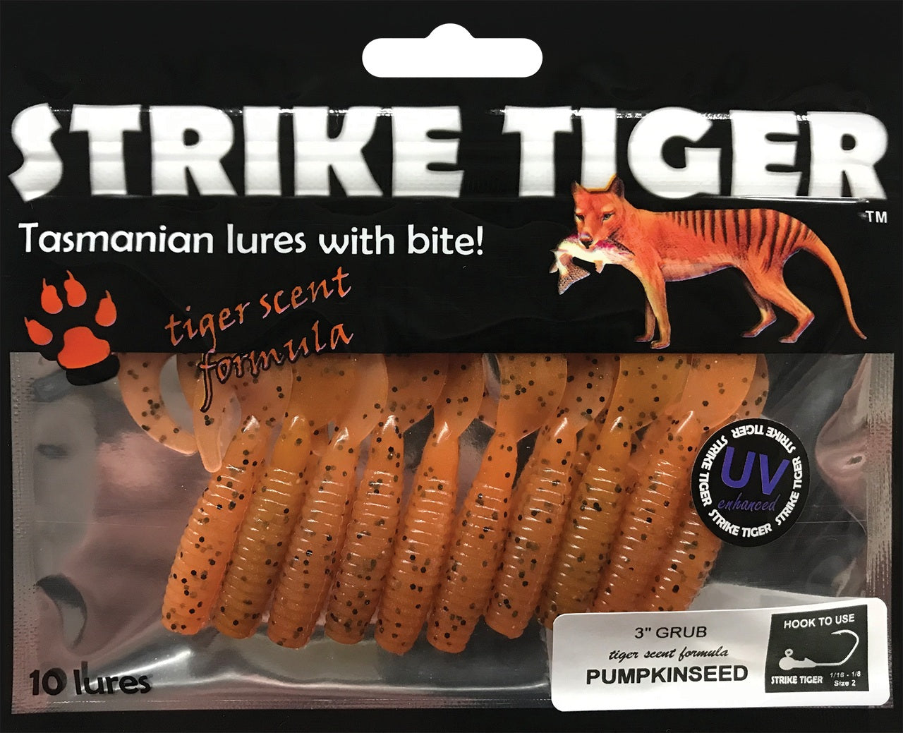 Strike Tiger 3" Grub - [cl:pumpkinseed]
