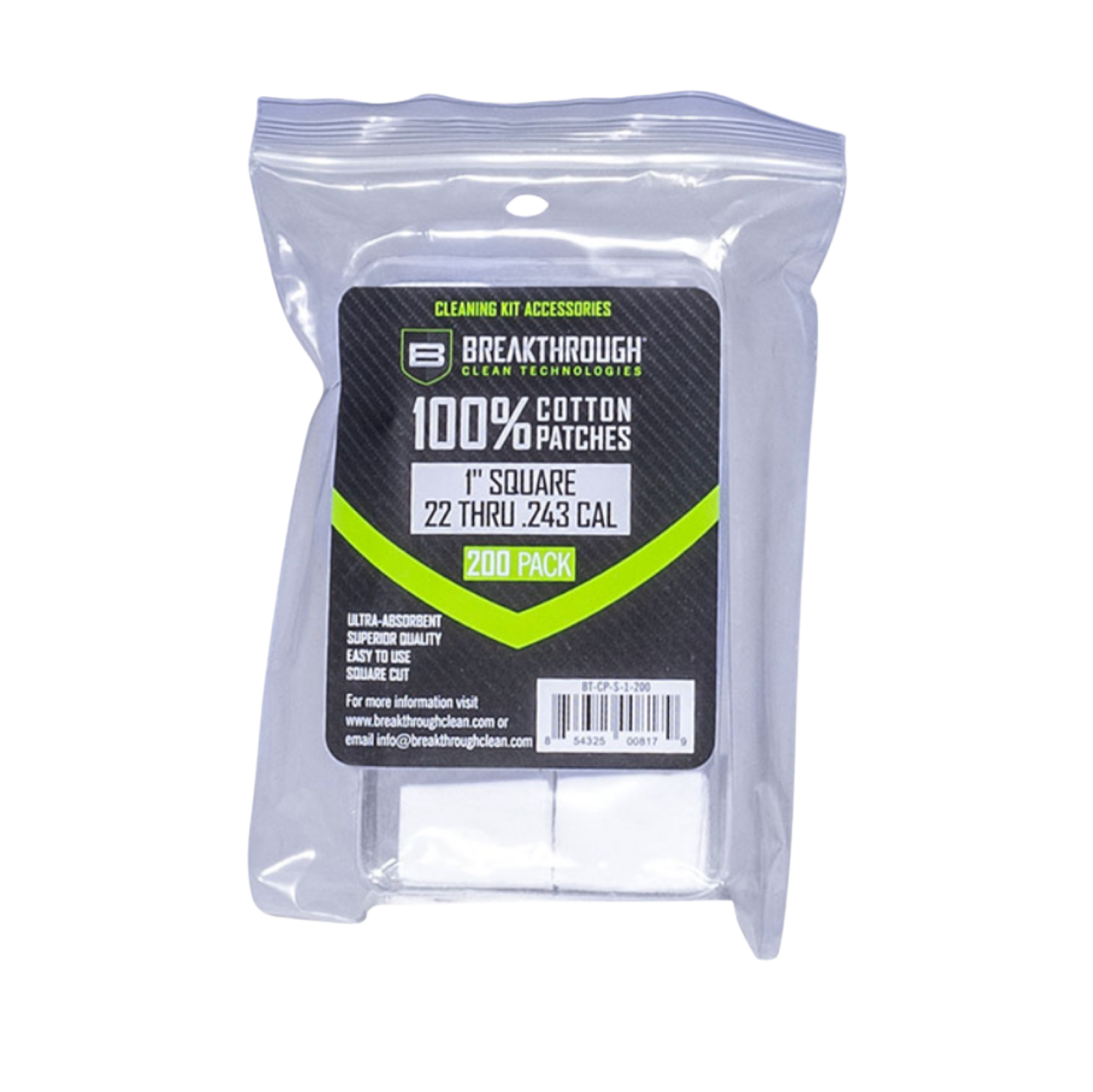 Breakthrough Cotton Patches 200pk [cal:22-243]