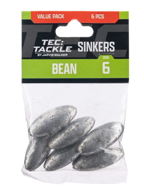 Tec Tackle Bean Sinker - Bulk [wt:s6 Qty:6pk]