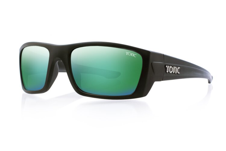 Tonic Youranium Sunglasses Matt Black Frame With Green Mirror Lens