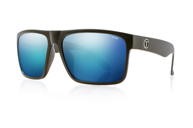 Tonic Outback Sunglasses Matt Black Frame With Blue Mirror Copper Base Lens 