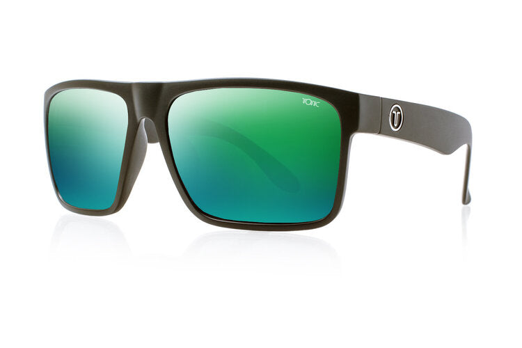 Tonic Outback Sunglasses Matt Black Frame With Green Mirror/copper Base Lens 