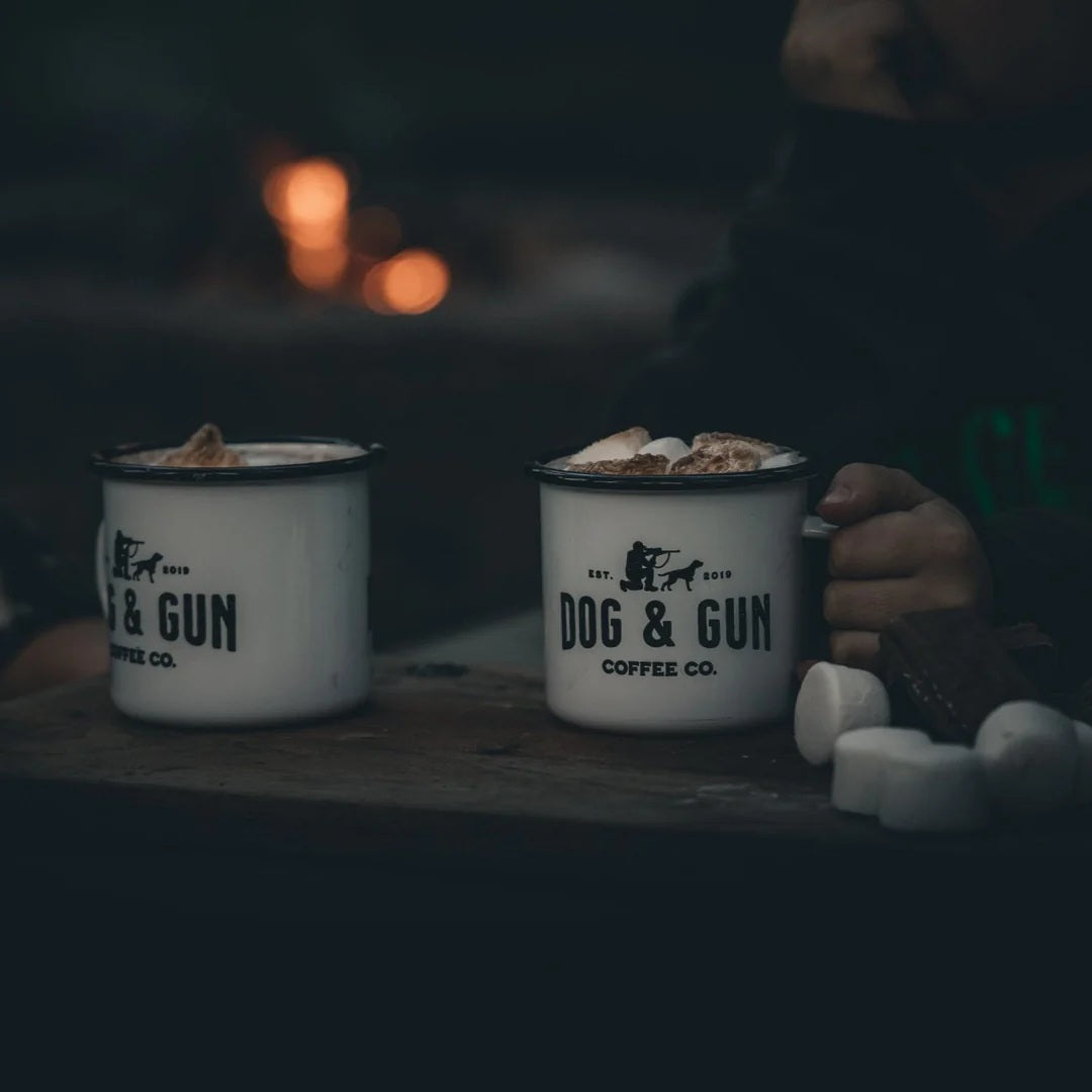Dog & Gun Enamel Mugs [cl:white]
