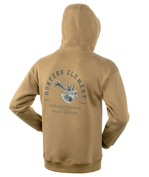 Hunters Element Roaring Stag Hoodie [sz:s Cl:dark Sand]