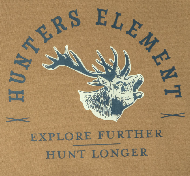 Hunters Element Roaring Stag Hoodie [sz:s Cl:dark Sand]