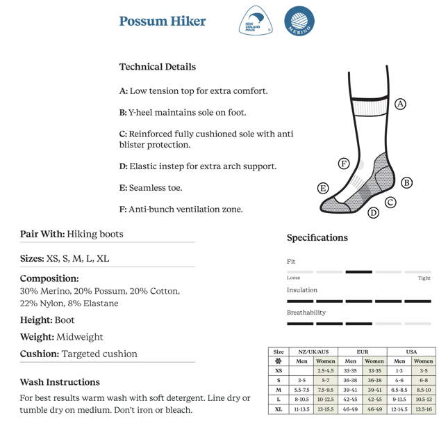 Norsewear Possum Hiker Socks [sz:s Cl:olive]