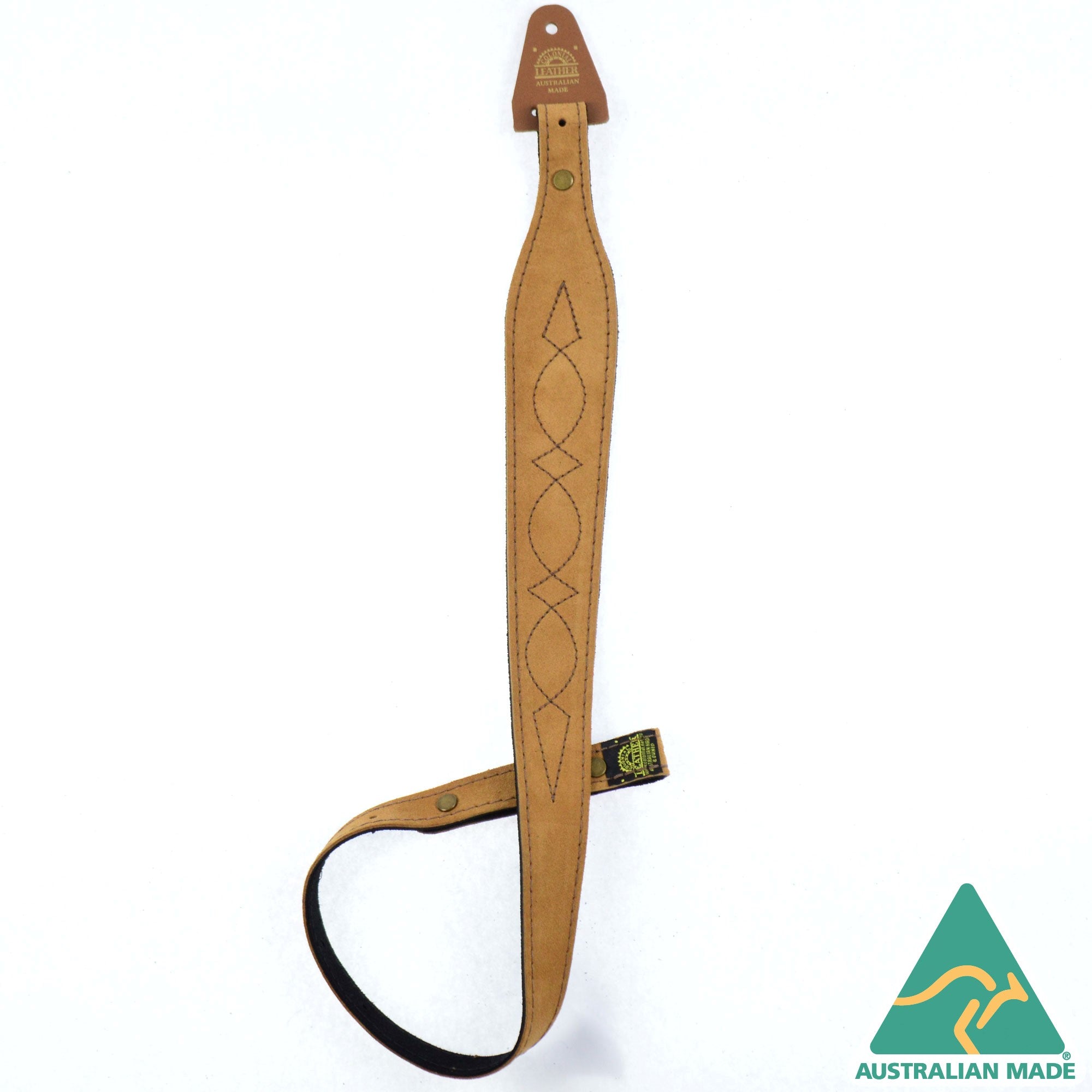 Colonial Leather Tapered Suede Backed Sling 60mm With Western Stitch [cl:tan/brown Stitching]