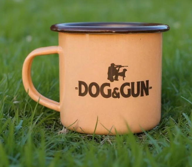 Dog & Gun Enamel Mugs