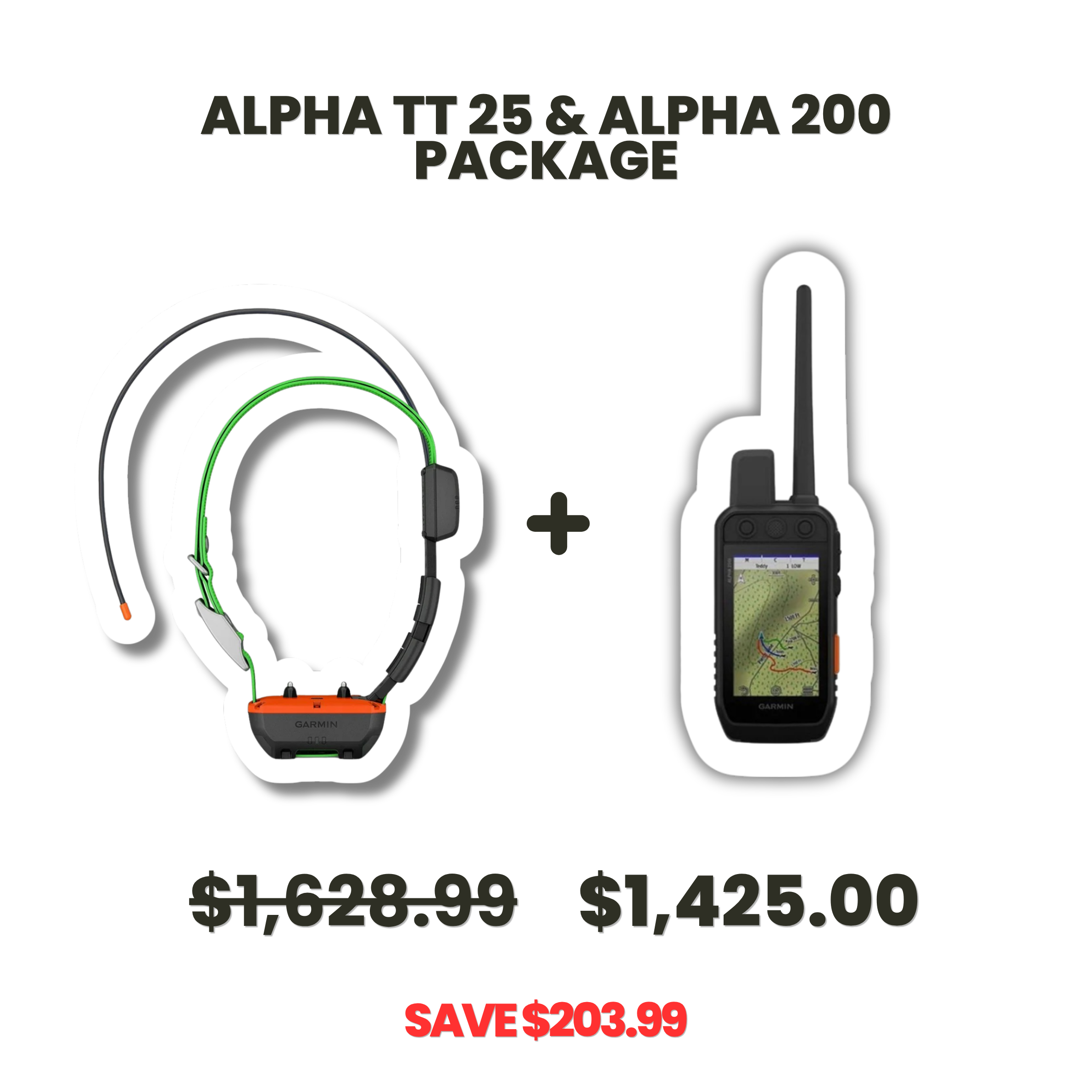 GARMIN PACKAGE - ALPHA TT 25 COLLAR & ALPHA 200 HANDHELD